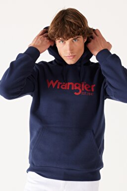 Regular Fit Normal Kesim Kapüşonlu Sweatshirt - Navy-W212339410 (görsel 2)