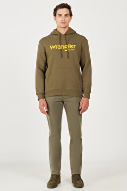 Regular Fit Normal Kesim Kapüşonlu Sweatshirt - Khaki-W212339801 (görsel 4)