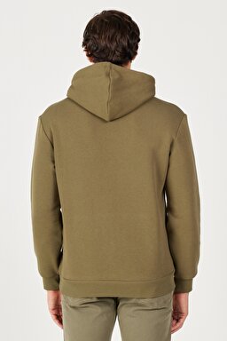 Regular Fit Normal Kesim Kapüşonlu Sweatshirt - Khaki-W212339801 (görsel 5)