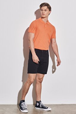 Regular Fit Rahat Kesim Polo Yaka Kısa Kollu Tişört - Orange-W221015700 (görsel 5)