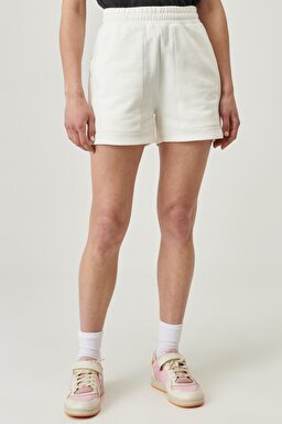 Regular Fit %100 Pamuk Şort - Off White-W221030102 (görsel 3)