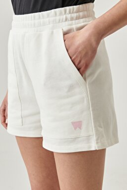 Regular Fit %100 Pamuk Şort - Off White-W221030102 (görsel 4)