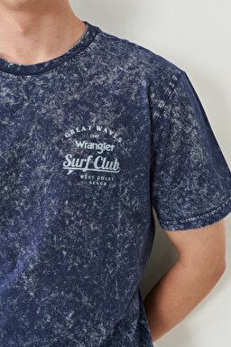 Regular Fit Normal Kesim %100 Pamuk Bisiklet Yaka Tişört - Navy-W221048410 (görsel 4)