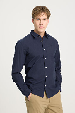 Regular Fit Normal Kesim Uzun Kollu Gömlek - Navy-W221085410