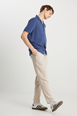 Regular Fit Normal Kesim Normal Bel Düz Paça Taş Rengi Chino Pantolon - Stone-W221266013 (görsel 2)
