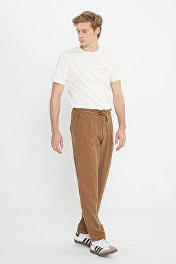 Regular Fit Normal Kesim Normal Bel Düz Paça Camel Chino Pantolon - Camel-W221266211 (görsel 2)