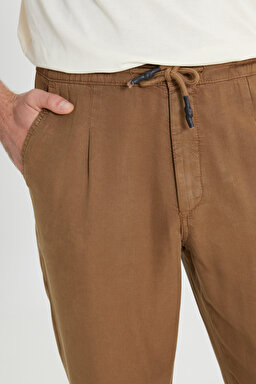 Regular Fit Normal Kesim Normal Bel Düz Paça Camel Chino Pantolon - Camel-W221266211 (görsel 5)
