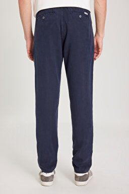 Regular Fit Normal Kesim Bağcık Detaylı Lacivert Chino Pantolon - Navy-W221266410 (görsel 6)
