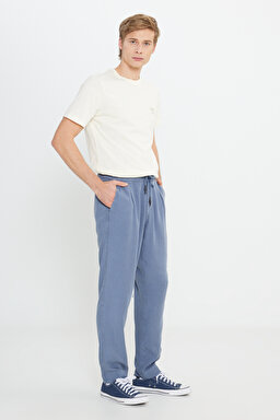 Regular Fit Normal Kesim Normal Bel Mavi Chino Pantolon - İndigo-W221266TF (görsel 2)