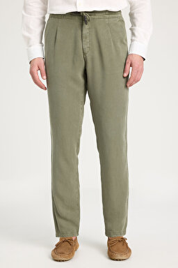 Regular Fit Normal Kesim Normal Bel Yeşil Chino Pantolon - Dusty Olive-W221266X45 (görsel 4)