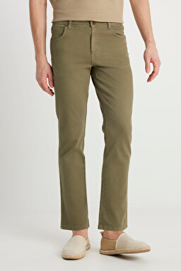Slim Fit Dar Kesim Chino Pantolon - Khaki-W221306801 (görsel 3)