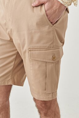 Regular Fit Rahat Kesim 5 Cep Esnek Jean Şort - Beige-W221307614 (görsel 5)