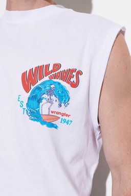 Loose Fit Rahat Kesim Bisiklet Yaka %100 Pamuk Kolsuz Kırık Beyaz Tişört - Off White-W221366102 (görsel 3)
