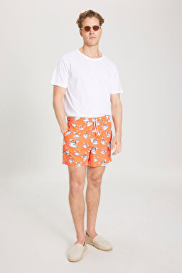 Regular Fit Normal Kesim Şort Mayo - Orange-W221430700