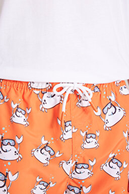 Regular Fit Normal Kesim Şort Mayo - Orange-W221430700 (görsel 3)