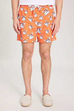 Regular Fit Normal Kesim Şort Mayo - Orange-W221430700 (görsel 4)
