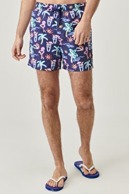 Regular Fit Normal Kesim Şort Mayo - Navy-W221431410 (görsel 4)