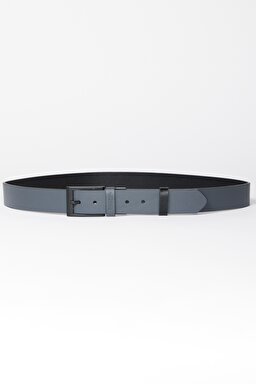 %100 Deri Siyah Gri Kemer - Black&Gray-W221447956
