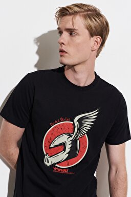 Regular Fit Normal Kesim %100 Pamuk Bisiklet Yaka Siyah Tişört - Black-W221481001 (görsel 2)