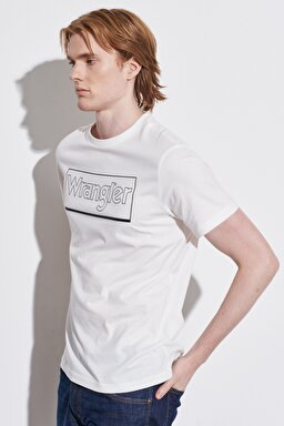 Regular Fit Normal Kesim %100 Pamuk Bisiklet Yaka Kırık Beyaz Tişört - Off White-W222004102 (görsel 3)