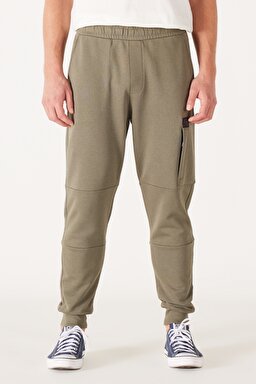 Regular Fit Normal Kesim %100 Pamuk Haki Jogger Eşofman Altı - Khaki-W222104801