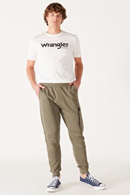 Regular Fit Normal Kesim %100 Pamuk Haki Jogger Eşofman Altı - Khaki-W222104801 (görsel 2)