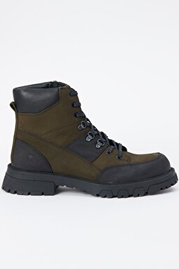 %100 Deri Haki Postal Bot - Khaki-W222285801 (görsel 2)
