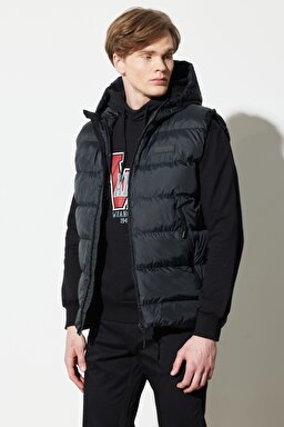 Regular Fit Normal Kesim Siyah Şişme Yelek - Black-W222371001 (görsel 3)