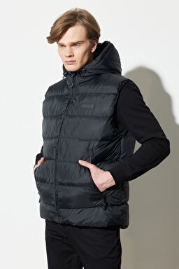 Regular Fit Normal Kesim Siyah Şişme Yelek - Black-W222371001 (görsel 4)