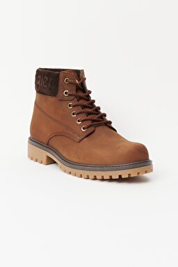 %100 Deri Kahverengi Nubuk Casual Bot - Brown-W222428220