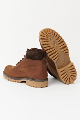 %100 Deri Kahverengi Nubuk Casual Bot - Brown-W222428220 (görsel 4)