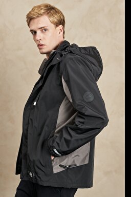 All Terrain Gear Regular Fit Normal Kesim Kapüşonlu Siyah Parka Ceket - Black-W222539001 (görsel 2)