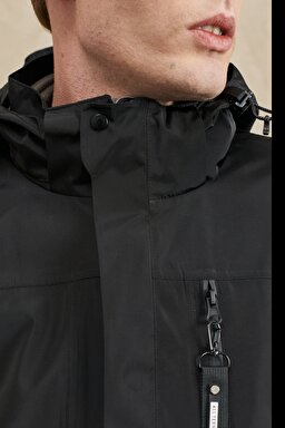 All Terrain Gear Regular Fit Normal Kesim Kapüşonlu Siyah Parka Ceket - Black-W222539001 (görsel 5)