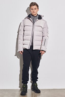 All Terrain Gear Regular Fit Kapüşonlu Açık Gri Şişme Mont - Light Gray-W222547032 (görsel 7)