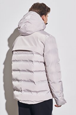 All Terrain Gear Regular Fit Kapüşonlu Açık Gri Şişme Mont - Light Gray-W222547032 (görsel 8)