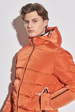 All Terrain Gear Regular Fit Kapüşonlu Turuncu Şişme Mont - Orange-W222547700 (görsel 3)