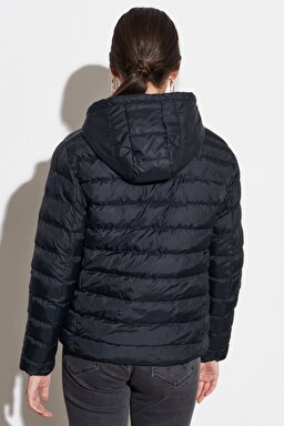 Regular Fit Normal Kesim Siyah Şişme Mont - Black-W222561001 (görsel 6)