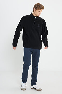 All Terrain Gear Regular Fit Yarım Fermuarlı Siyah Polar - White-W222573100 (görsel 3)
