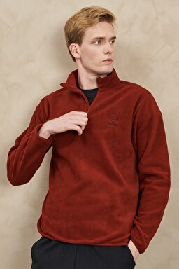 All Terrain Gear Regular Fit Yarım Fermuarlı Bordo Polar - Wine-W222573810