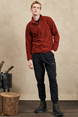All Terrain Gear Regular Fit Yarım Fermuarlı Bordo Polar - Wine-W222573810 (görsel 2)