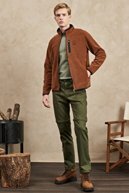 All Terrain Gear Regular Fit Normal Kesim Tam Fermuarlı Kahverengi Polar - Tobacco Brown-W222579SZ