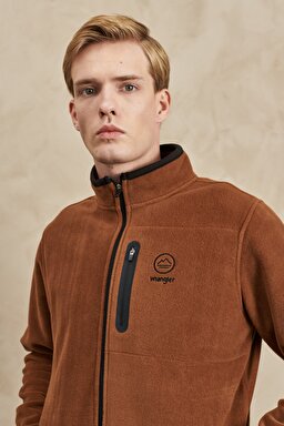 All Terrain Gear Regular Fit Normal Kesim Tam Fermuarlı Kahverengi Polar - Tobacco Brown-W222579SZ (görsel 3)