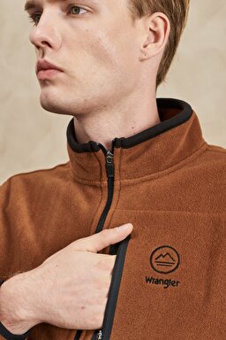 All Terrain Gear Regular Fit Normal Kesim Tam Fermuarlı Kahverengi Polar - Tobacco Brown-W222579SZ (görsel 4)