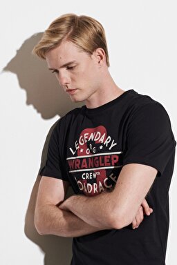 Regular Fit Normal Kesim %100 Pamuk Bisiklet Yaka Tişört - Black-W222580001 (görsel 2)