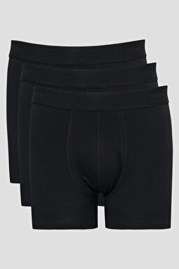 Jackhammer Regular Fit Siyah Logolu 3'lü Boxer Paketi - Black-W222587001