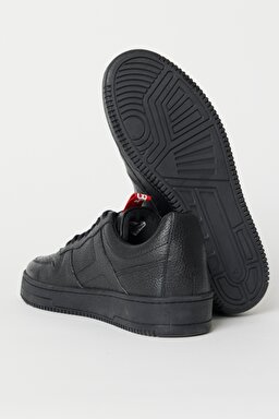 %100 Deri Siyah Flotter Sneaker Ayakkabı - Black-W222787001 (görsel 4)