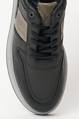 %100 Deri Sneaker Ayakkabı - Black-W222RDS001 (görsel 3)