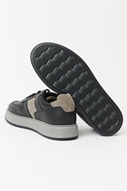 %100 Deri Sneaker Ayakkabı - Black-W222RDS001 (görsel 4)