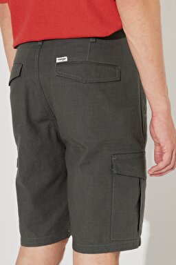 Regular Fit Normal Kesim %100 Pamuk Normal Bel Haki Şort - Khaki-W231091801 (görsel 6)
