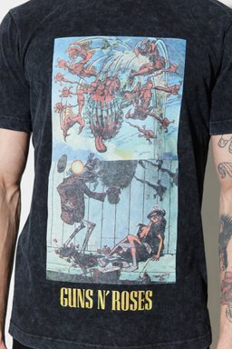Loose Fit Rahat Kesim %100 Pamuk Bisiklet Yaka Siyah Tişört - Black-W231166001 (görsel 5)